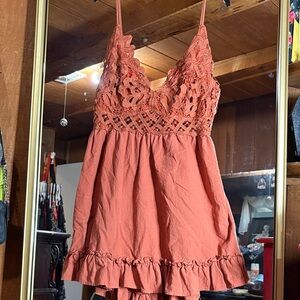 SHEIN Coral Lace Mini Dress